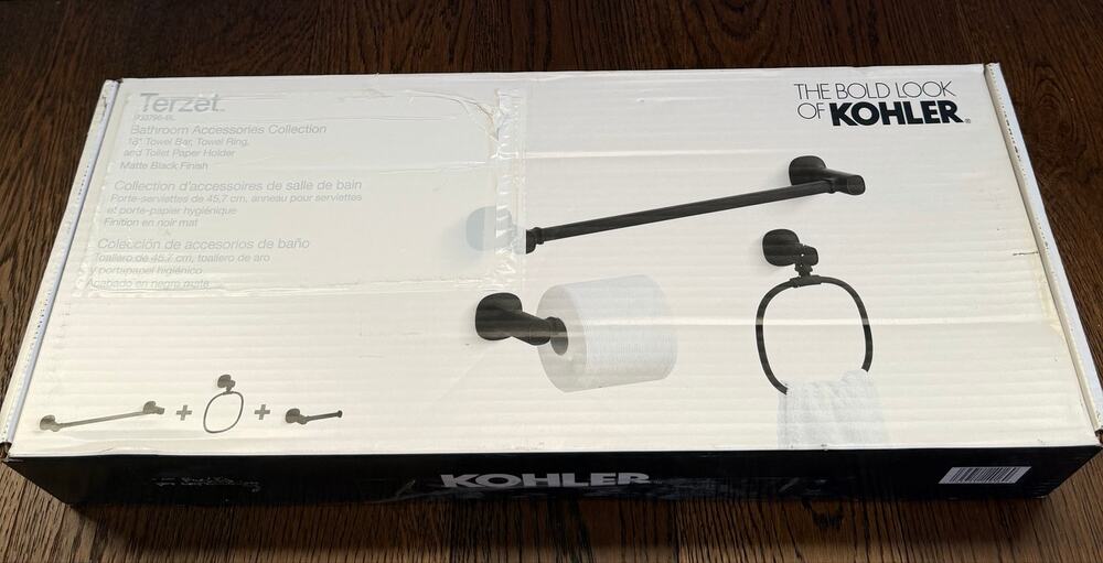 Kohler Terzet 3-piece Bath Accessory Set Matte Black Finish